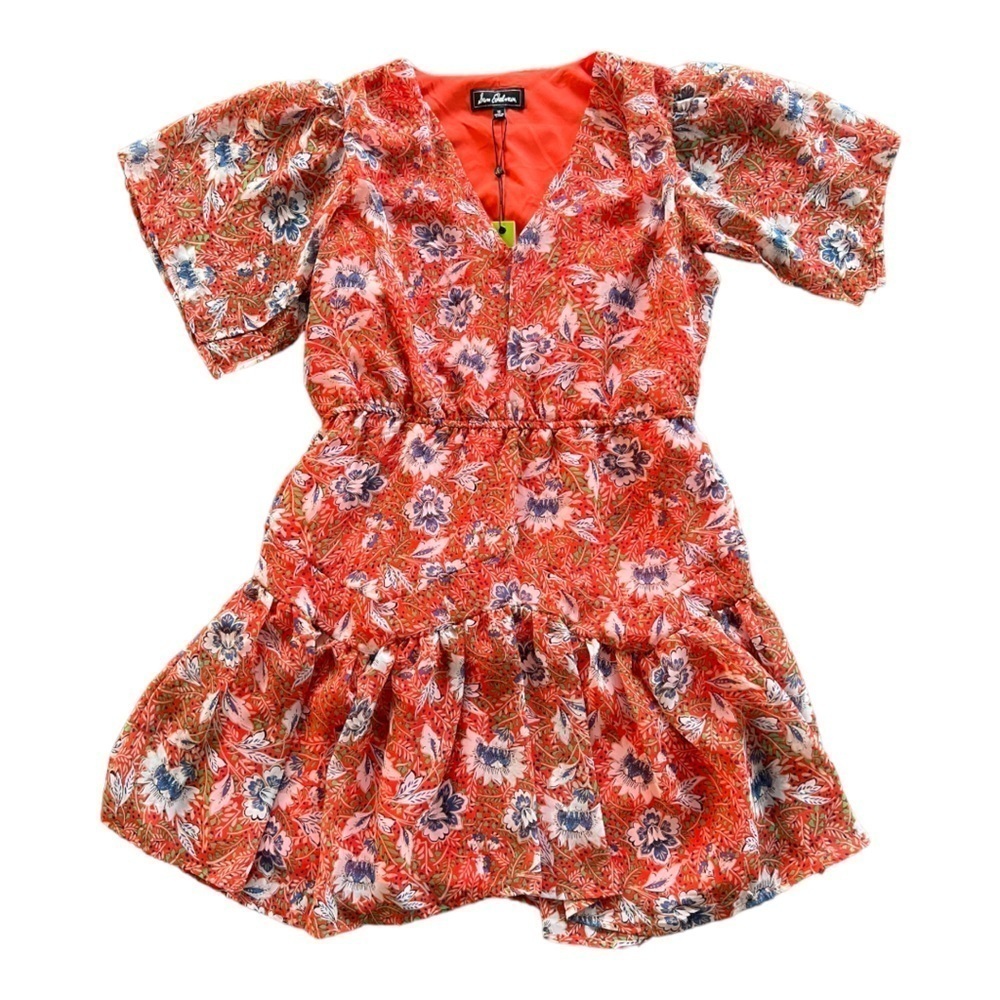 SAM EDELMAN Country Paisley Floral Aline Ruffle Hem Mini Dress Size 10 NEW - Picture 5 of 7